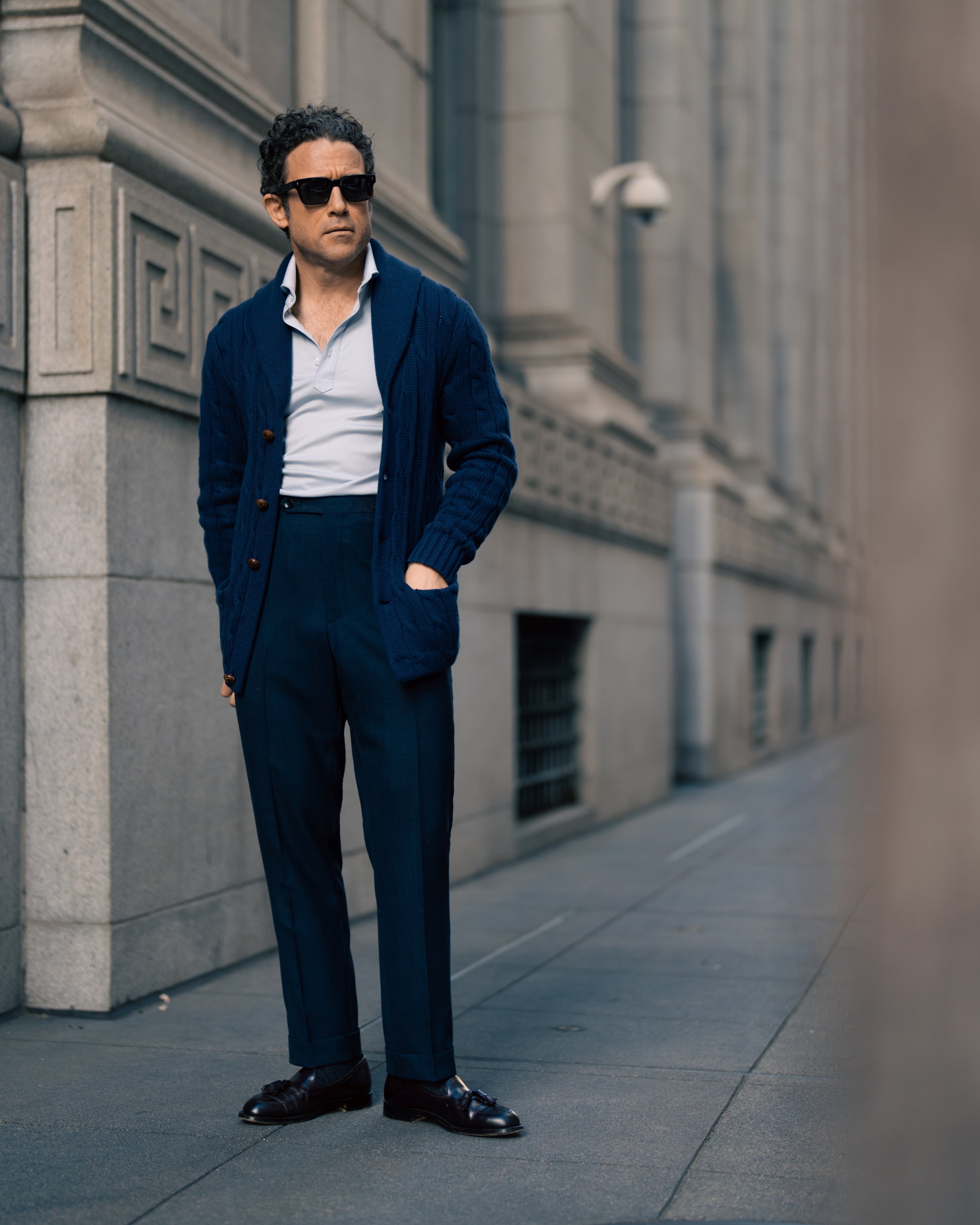 Roma dark blue wool trousers
